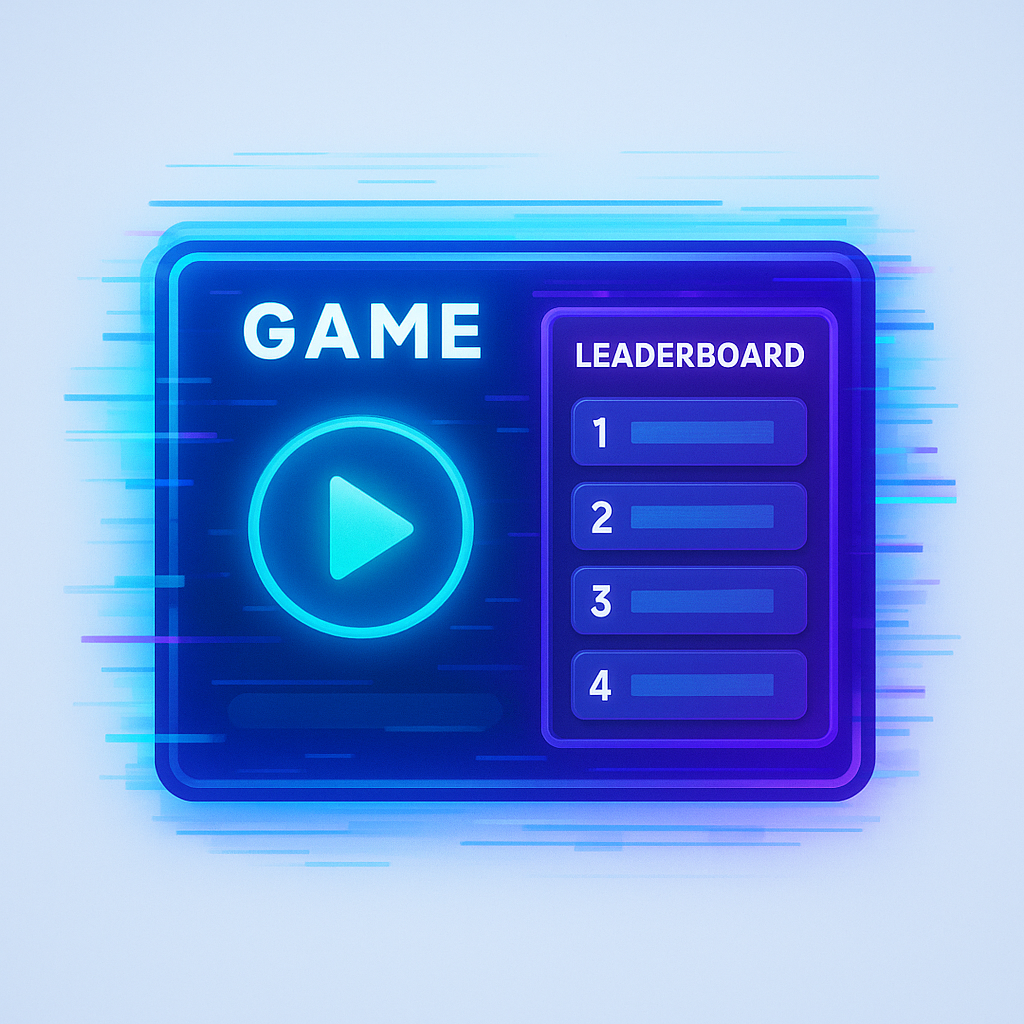 Kinetic preview: demo window with leaderboard and neon HUD